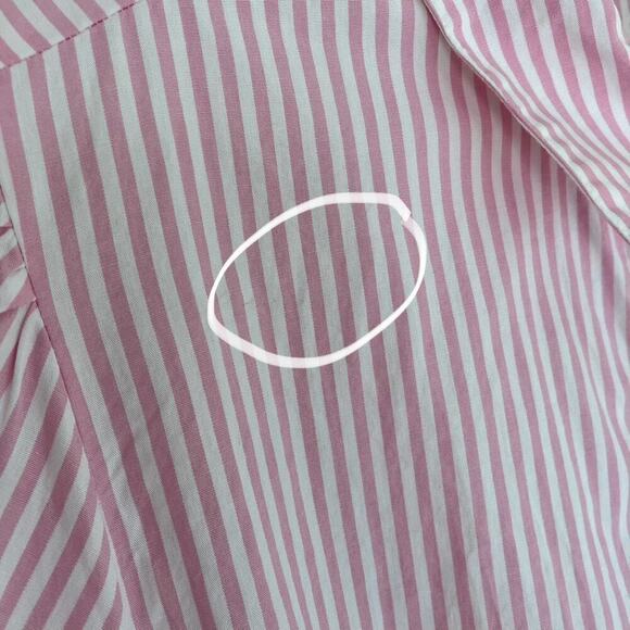 J.Crew Sz 14 Short-sleeve Collared Mini Dress Pink & White Striped Preppy NWT - Picture 5 of 16
